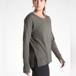 Athleta Coaster Luxe Sweatshirt- Mountain Olive